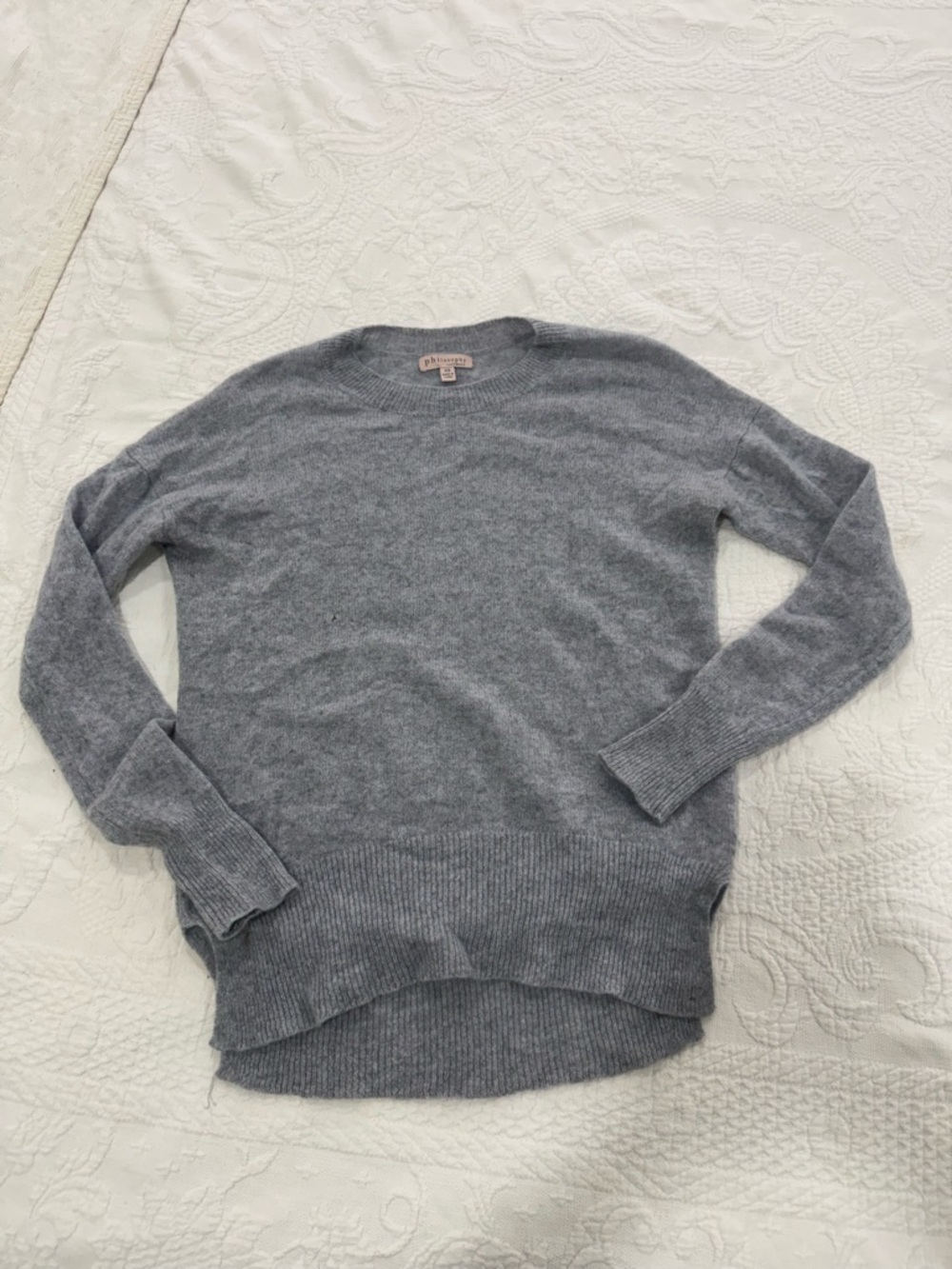 Philosophy Heather Gray Crewneck Sweater
